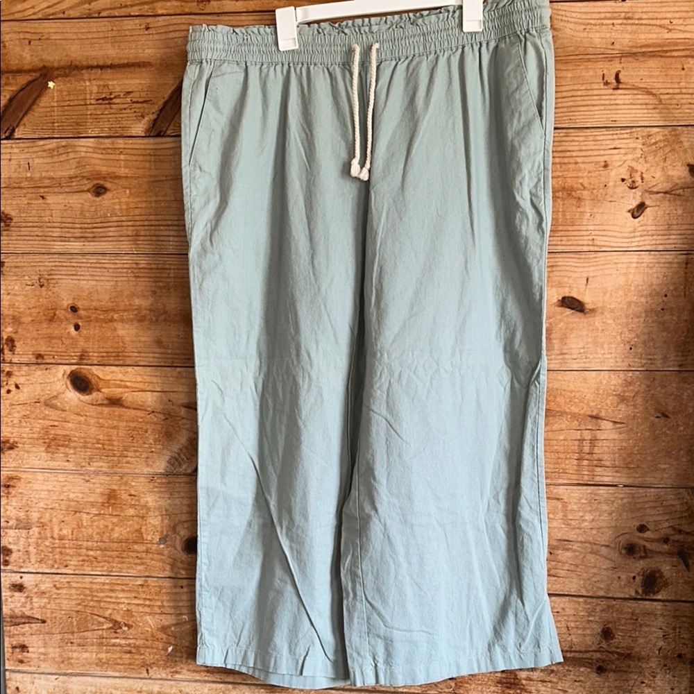 J. Crew Wide Leg Linen/Cotton Blend Pants